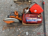 PALLET MISCELLANEOUS, RIGID SAW, AIR TANK, TRAILER LIGHTS