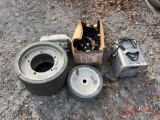 (3) JLG SCISSOR LIFT TIRES, CHARGER, AND PARTS