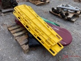 MISCELLANEOUS PALLET OF BACK BOARDS, AMBULANCE KITS