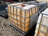 250 GALLON PLASTIC TOTE IN METAL CAGE