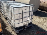 250 GALLON PLASTIC TOTE IN METAL CAGE