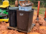CONTENTS OF PALLET, VARIOUS TRASH CANS