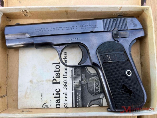 COLT MODEL 1903 HAMMERLESS POCKET AUTOMATIC PISTOL