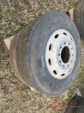 (2) 11R-24.5 TRUCK TIRES W/ ALCOA ALUMINUM WHEELS