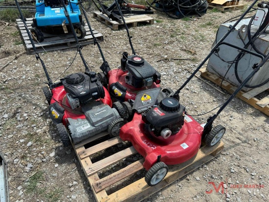(3) GAS POWERED PUSH MOWERS