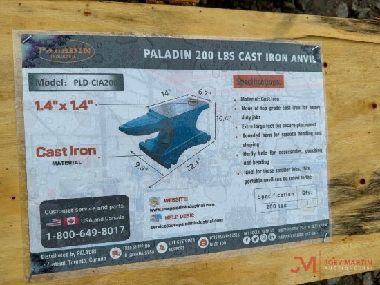 NEW PALADIN 200LB CAST IRON ANVIL