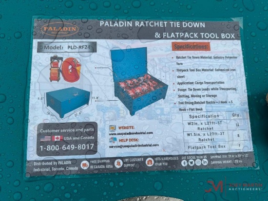 NEW PALADIN FLATPACK TOOLBOX W/ 24 RATCHET STRAPS