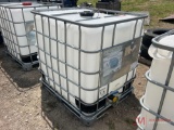 275 GALLON PLASTIC STORAGE TOTE W/ CAGE