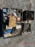 CONTENTS OF PALLET: VARIOUS CHAINS, PIPE FITTINGS, STRAPS