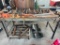 METAL SHOP TABLE WITH VISE, TOW HOOKS, GI HITCH, CREEPER