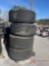 (4) 455/55/R22.5 TIRES W/ ALUMINUM WHEELS