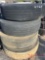 PALLET OF (4) VARIOUS TIRES & STEEL WHEELS