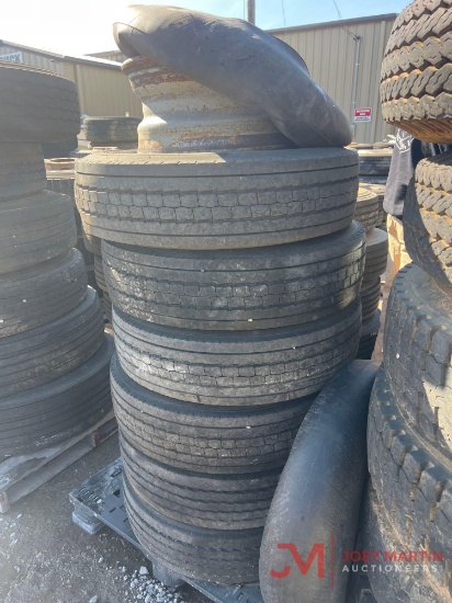 (6) 225/70/R19.5 TRUCK TIRES & STEEL WHEELS, (1) STEEL WHEEL