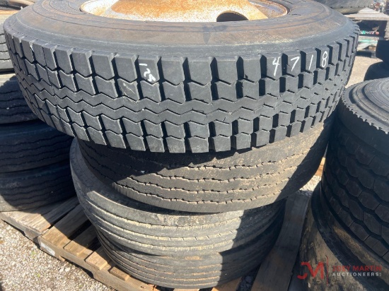 PALLET OF (4) TIRES & STEEL WHEELS
