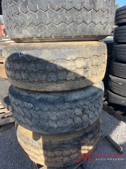PALLET OF (4) 425/65/R22.5 TIRES & STEEL WHEELS