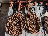 SET OF (4) RATCHET BINDERS AND (2) CHAINS