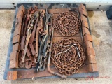 SET OF (6) SNAP BINDERS AND (2) CHAINS, BUNGEE STRAPS