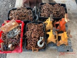 PALLET OF VARIOUS CHAINS AND JACK STANDS