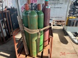 METAL RACK OF GAS BOTTLES WITH FORK POCKETS