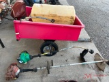 (2) WEED EATERS AND LAWN TRAILER, PLASTIC TANK