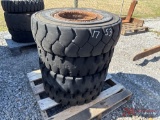 (4) FORKLIFT TIRES