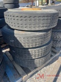(4) 285/75/R24.5 TRUCK TIRES & STEEL WHEELS