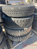 (4) 275/80/R22.5TRUCK TIRES & STEEL WHEELS