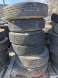 (6) 11R24.5 TRUCK TIRES & ALUMINUM WHEELS