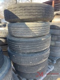 (6) 11R24.5 TRUCK TIRES & STEEL WHEELS