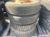 PALLET OF (4) VARIOUS TIRES & STEEL WHEELS