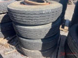 PALLET OF (4) 9.00R20 TIRES & STEEL WHEELS