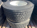 PALLET OF (2) 445/50/R22.5 TIRES & STEEL WHEELS