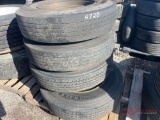 PALLET OF (4) 10 R22.5 TIRES & STEEL WHEELS