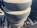 PALLET OF (4) VARIOUS TIRES & STEEL WHEELS