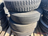 PALLET OF (4) VARIOUS TIRES & STEEL WHEELS