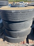 PALLET OF (4) 11R22.5 TIRES & STEEL WHEELS