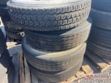 PALLET OF (4) VARIOUS TIRES & STEEL WHEELS
