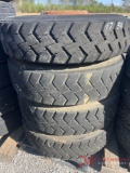 PALLET OF (4) 11R22.5 TIRES & STEEL WHEELS
