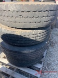 PALLET OF (4) VARIOUS TIRES & STEEL WHEELS