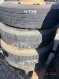 PALLET OF (4) VARIOUS TIRES & STEEL WHEELS