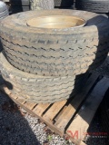 PALLET OF (2) 425/65/R22.5 TIRES & ALUMINUM WHEELS