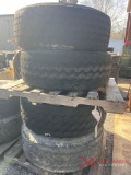 PALLET OF (4) VARIOUS TIRES & STEEL WHEELS