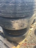 PALLET OF (4) VARIOUS TIRES & STEEL WHEELS