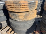 PALLET OF (4) 11R22.5 TIRES & STEEL WHEELS