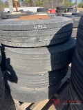 PALLET OF (4) 11R22.5 TIRES & STEEL WHEELS