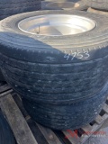 PALLET OF (2) 445/50/R22.5 TIRES & ALUMINUM WHEELS