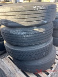 PALLET OF (4) VARIOUS TIRES & STEEL WHEELS