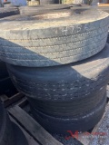 PALLET OF (4) VARIOUS TIRES & STEEL WHEELS