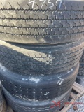 PALLET OF (4) VARIOUS TIRES & STEEL WHEELS