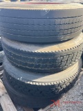 PALLET OF (4) VARIOUS TIRES & STEEL WHEELS